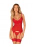 Ingridia corset et string - Rouge