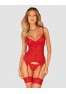 Ingridia corset et string - Rouge