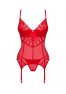 Ingridia corset et string - Rouge