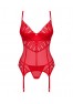 Ingridia corset et string - Rouge