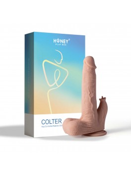 Colter is App Controlled Realistic Thrusting Dildo Vibrating Licker 8.5 Inch - Flesh