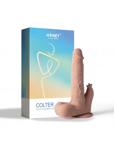Colter is App Controlled Realistic Thrusting Dildo Vibrating Licker 8.5 Inch - Flesh