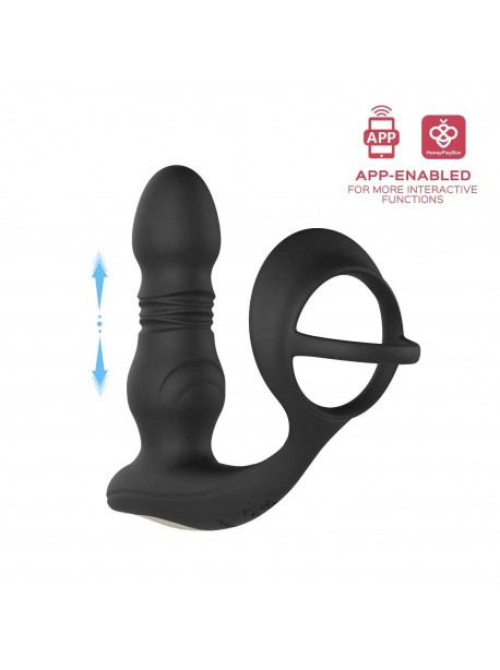 CYRUS App Controlled Thrusting Prostate Massager with Cock Ring - Black