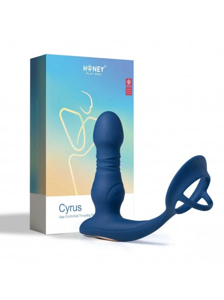 CYRUS App Controlled Thrusting Prostate Massager with Cock Ring - Blue