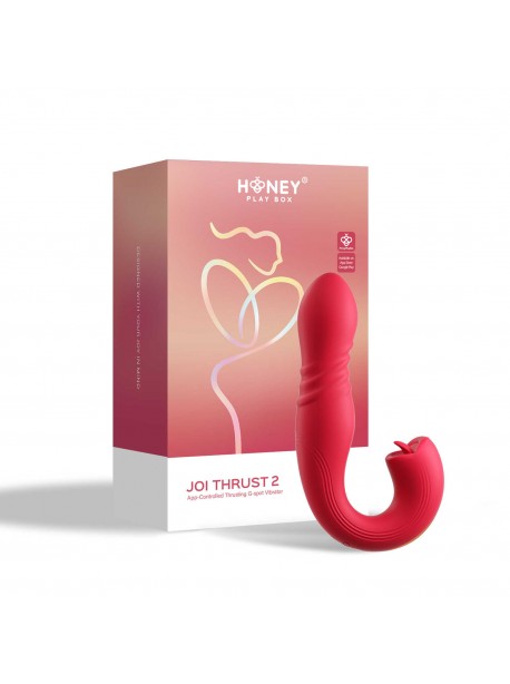 JOI THRUST 2 rouge - Vibromasseur point G - lèche-clitoris - va et vient contrôlé par application