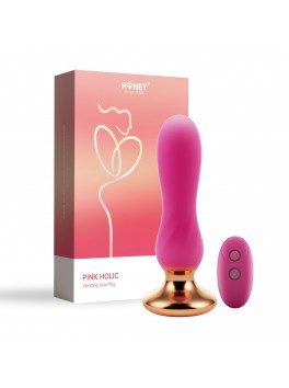 Pink holic - Plug anal vibrant télécommandé incurvé - Rose