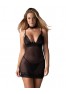 Donarella chemise & thong - Black