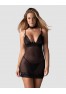 Donarella chemise & thong - Black