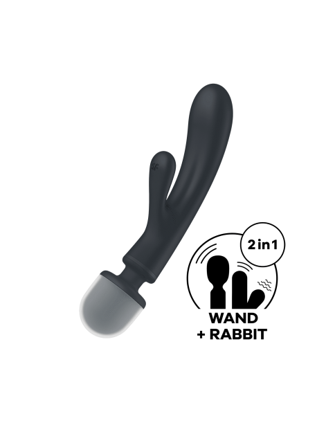 Triple lover Rabbit et Wand Satisfyer - Noir