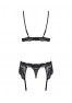 810-SEG-1 Lingerie set black 3 pieces