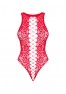 B120 red crothless teddy with a sexy lacing imitation