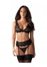 grossiste obsessive Ensemble soutien gorge string et porte-jarretelles dentelle