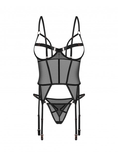 Euridia corset et string - Noirs