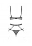 Euridia 3 pieces lingerie set - Black