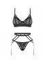 Euridia 3 pieces lingerie set - Black