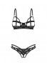 Euridia 2 pieces crotchless lingerie set - Black