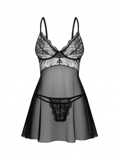 Perisia babydoll et string - Noirs