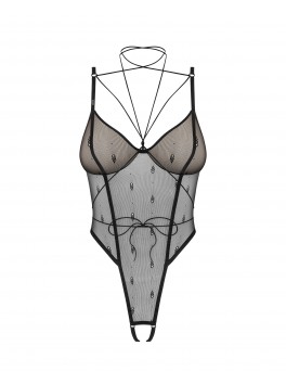 Anniverse special body ouvert et harnais - Noirs