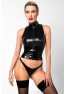 F324 Glam Top wetlook avec corset en vinyle