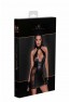 F238 Robe courte en tulle, empiècements en Powerwetlook et fermeture de corset