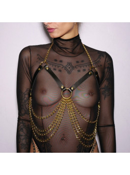 Harnais de poitrine triangle et chaines Gold