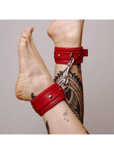 leather red ankle boots and silver ties