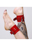 Thick leather ankle boots Red