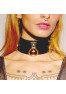 Collier en cuir Collection Anneaux NOIR & GOLD