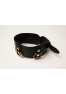 Collier en cuir Collection Anneaux NOIR & GOLD