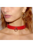 Collier fin anneau Rouge
