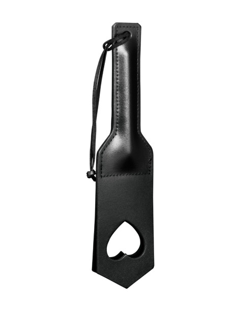 Paddle in Leather Heart BLACK