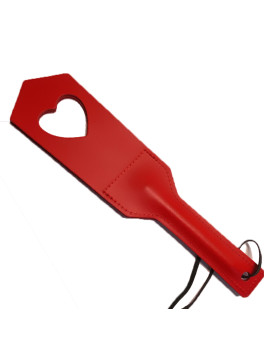 Paddle en Cuir Cœur Rouge