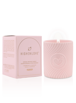 Bougie de massage Rose 220 ml - Fraises et champagne