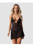 Alliane chemise and thong - Black