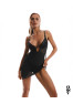 Alliane nuisette et string - Noirs