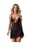Alliane chemise and thong - Black