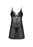 Alliane chemise and thong - Black