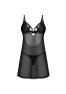 Alliane chemise and thong - Black
