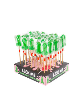 Présentoir sucette candy pénis à la menthe avec effet froid (40 pièces)