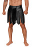 H053 Eco leather men's gladiator skirt with PVC pleats