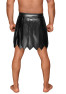 H053 Eco leather men's gladiator skirt with PVC pleats