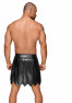 H053 Eco leather men's gladiator skirt with PVC pleats