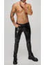 H067 Long pants made of snake wetlook with back pockets
