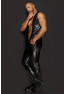 H067 Long pants made of snake wetlook with back pockets