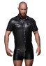 H011 Men shirt witpocketsh front