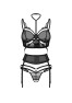 Premisis Black 3-Piece Crotchless Set PREMIUM