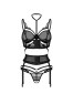 Premisis Black 3-Piece Crotchless Set PREMIUM
