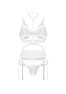 Premisis White 3 Pieces Crotchless Set PREMIUM