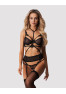 Premisis Black 3-Piece Crotchless Set PREMIUM