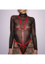 Body Harness Red leather